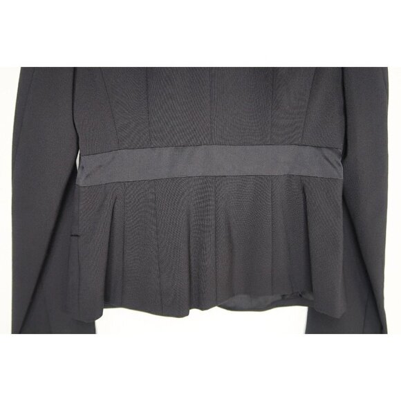 Laundry by Shelli Segal Crop Blazer Jacket Womens Size 4 Black Office Work - Picture 8 of 10